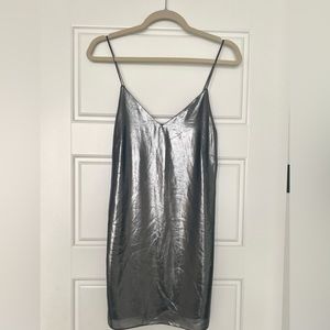 Aritzia silver mini dress